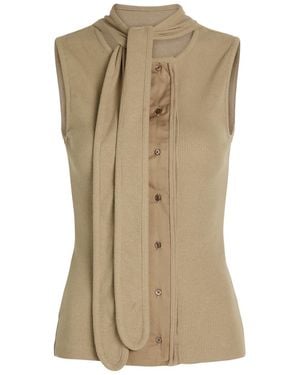 Lemaire Scarf-Effect Cotton-Blend Top - Natural