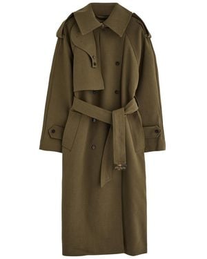 Day Birger et Mikkelsen Lynn Belted Woven Trench Coat - Green