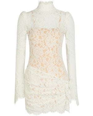 De La Vali Bodita Appliquéd Guipure Lace Mini Dress - White