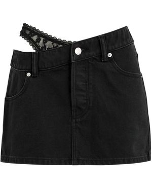 Alexander Wang Underwear-Effect Denim Mini Skirt - Black