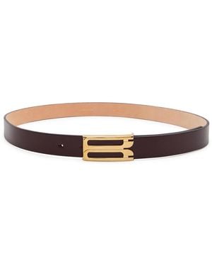 Victoria Beckham Dorian Leather Belt - White