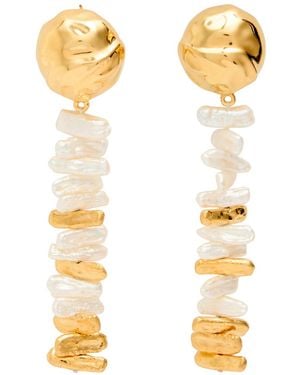 Joanna Laura Constantine Orbs Two-Toned Drop Earrings - Metallic