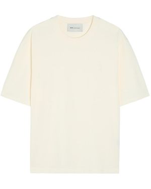 Ami Paris Logo-Embroidered Cotton T-Shirt - White