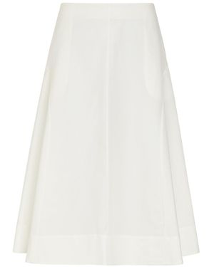 KHAITE Artin Flared Cotton-Poplin Midi Skirt - White