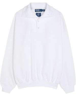Polo Ralph Lauren Embroidered Cotton-Blend Polo Sweatshirt - White