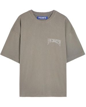 Picante Sacramento Printed Cotton T-Shirt - Grey