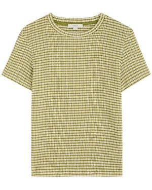 Vince Striped Seersucker T-Shirt - Yellow