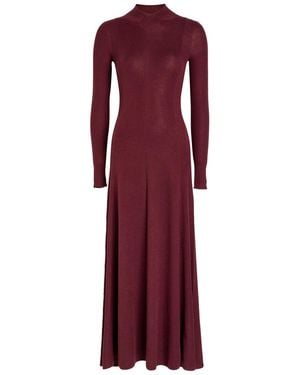 Maria McManus Ribbed Merino Wool Maxi Dress - Red