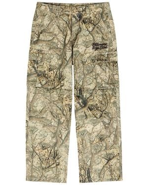 BBCICECREAM Camouflage Wide-Leg Cotton Cargo Trousers - Natural