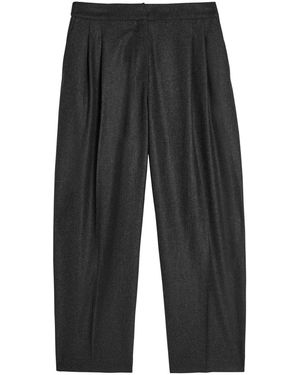 Alaïa Pleated Wool Trousers - Grey