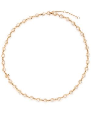 Tory Burch Moondance Faux Pearl-Embellished 18Kt-Plated Necklace - White