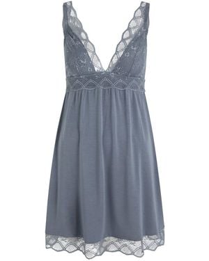 Eberjey Georgina Lace-Trimmed Jersey Chemise - Blue