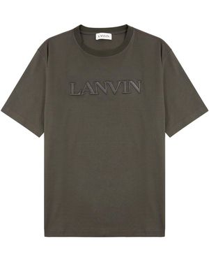 Lanvin Logo-embroidered Cotton T-shirt - Green