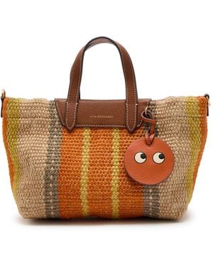 Anya Hindmarch X Maison Bengal Xs Striped Jute Tote - Brown