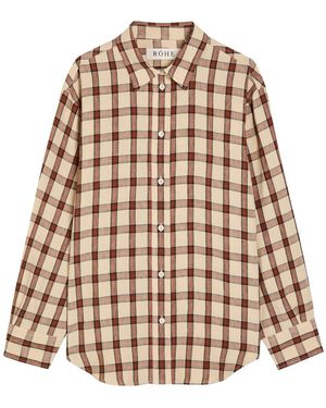 Rohe Oversized Checked Linen Shirt - Natural