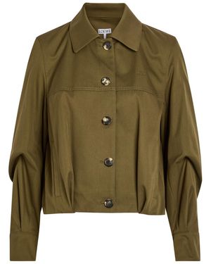 Loewe Cotton And Silk-Blend Jacket - Green