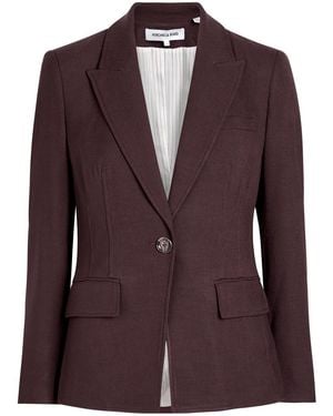 Veronica Beard Isaac Fitted Woven Blazer - Brown
