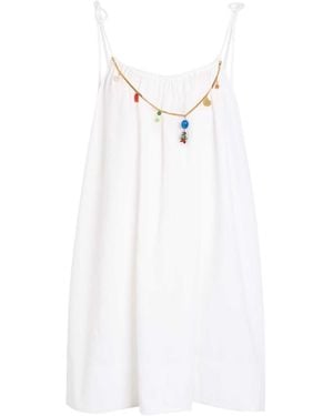 Stella McCartney Bead-Embellished Cotton Mini Dress - White