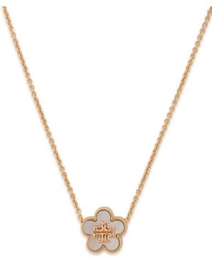 Tory Burch Forget Me Not Pearl-Embellished 18Kt-Plated Necklace - Metallic
