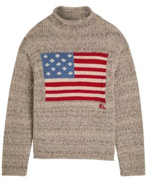 Polo Ralph Lauren Flag Wool-Blend Sweater - Gray