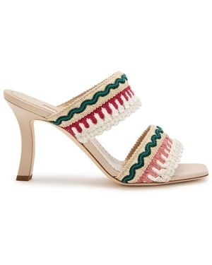 Manolo Blahnik Mabecomu 90 Woven-Strap Leather Sandals - Multicolour