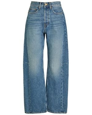 B Sides Slim Lasso Structured Barrel-Leg Jeans - Blue