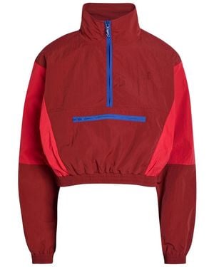 Saint Laurent Colour-Blocked Shell Cropped Jacket - Red