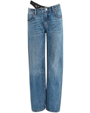 T By Alexander Wang Underwear-Effect Straight-Leg Jeans - Blue