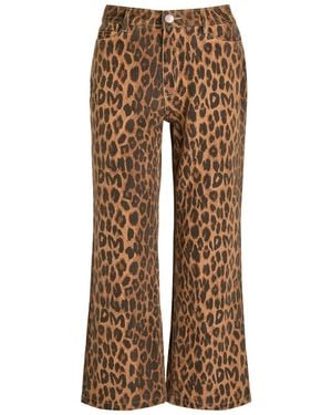 Damson Madder Kenny-Print Bootcut Cropped Jeans - Natural