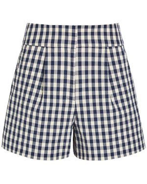 Veronica Beard Haina Gingham Seersucker Shorts - White