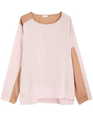 Dries Van Noten Caias Panelled Striped Top - Pink