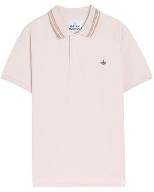 Vivienne Westwood Logo-Embroidered Piqué Cotton Polo Shirt - Pink