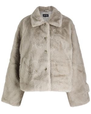 Meotine Kelly Cropped Faux Fur Jacket - Natural