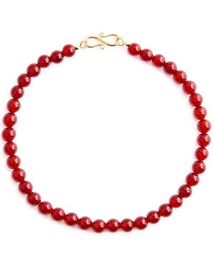 LIE STUDIO Carnelian Beaded Pendant Necklace - Red