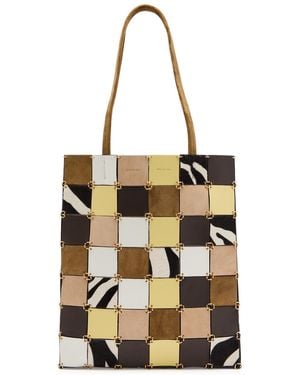 KHAITE Emma Small Panelled Suede Tote Bag - Metallic