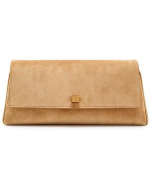 KHAITE Audrey Suede Clutch - Brown