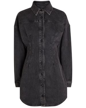 GOOD AMERICAN Stretch-Denim Mini Dress - Black