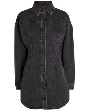 GOOD AMERICAN Stretch-Denim Mini Dress - Black