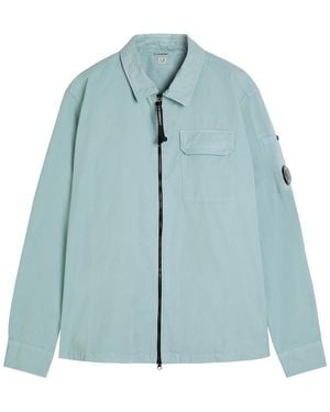 C.P. Company Logo Cotton Overshirt - Blue
