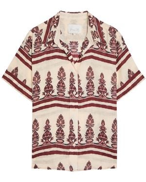 Johanna Ortiz La Creciente Printed Linen Shirt - Pink