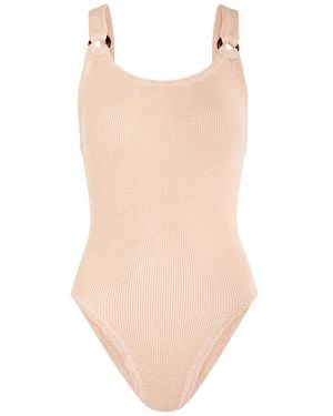 Hunza G Domino Seersucker Swimsuit - White