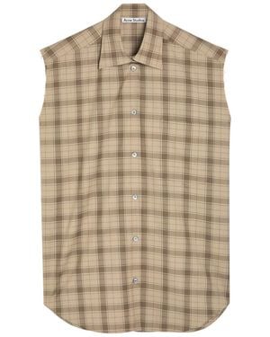 Acne Studios Checked Wool Shirt - Natural