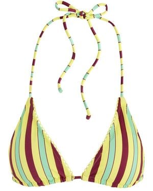 Damson Madder Striped Halterneck Bikini Top - Blue
