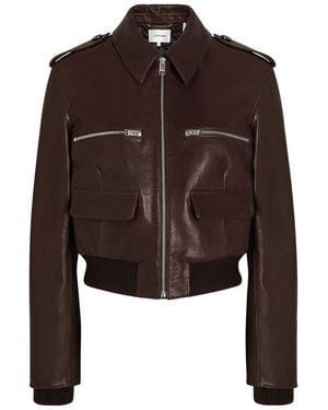 FRAME The Aviator Quilted Leather Jacket - Brown