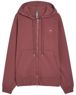 Stella McCartney Adidas X Logo Hooded Cotton-Blend Sweatshirt - Red