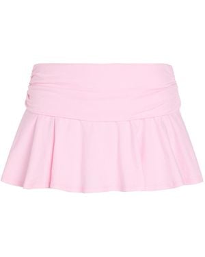 Skims Foldover Stretch-Cotton Mini Skort - Pink