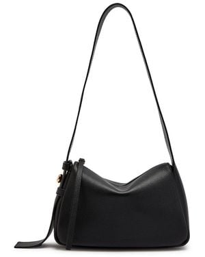 Tory Burch Romy Small Leather Grained Leather Shoulder Bag - Black