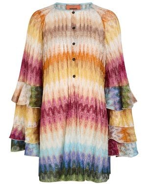 Missoni Chevron Fine-Knit Mini Dress - White