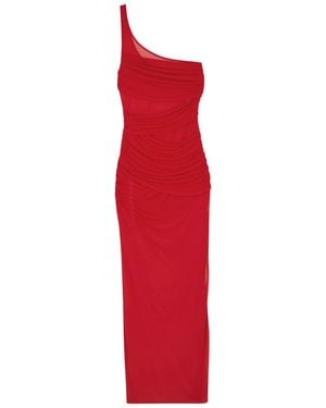 GAUGE81 Moni One-Shoulder Tulle Maxi Dress - Red