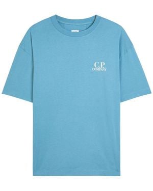 C.P. Company 30/1 Printed Cotton T-Shirt - Blue